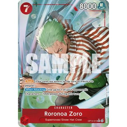 Roronoa Zoro - OP14-015 (Alternate Art) (OP14-015) - The Azure Sea's Seven Foil