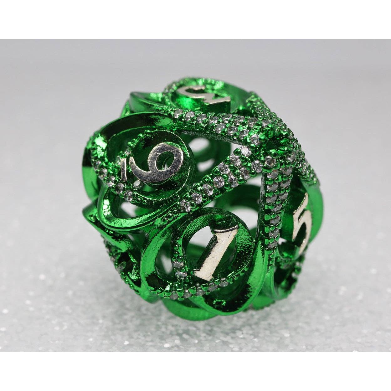 Hollow Hearts: Jeweled Green - Metal RPG Dice Set