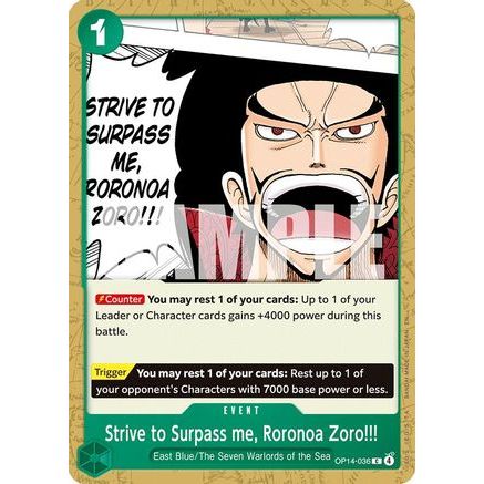 Strive to Surpass me, Roronoa Zoro!!! (OP14-036) - The Azure Sea's Seven