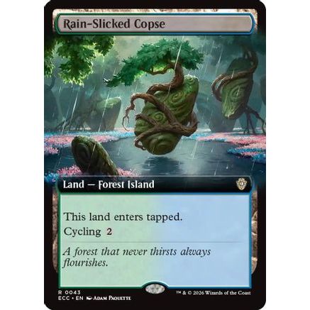 Rain-Slicked Copse (Extended Art) (ECC-043) - Commander: Lorwyn Eclipsed