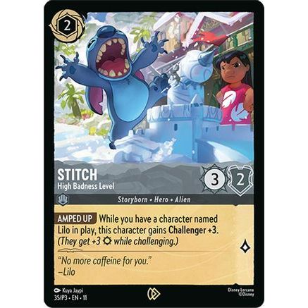 Stitch - High Badness Level (35) - Disney Lorcana Promo Cards Cold Foil