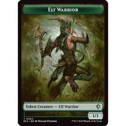 Elf Warrior (0004) // Plant (0005) Double-Sided Token (ECC-4 // 5) - Commander: Lorwyn Eclipsed Foil