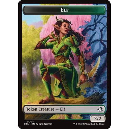 Elf // Kithkin (0007) Double-Sided Token (ECL-4 // 7) - Lorwyn Eclipsed Foil