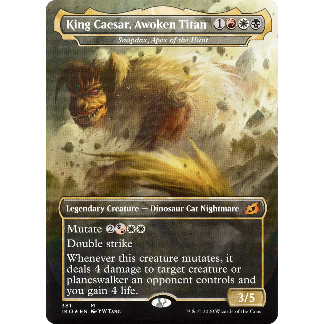 King Caesar, Awoken Titan - Snapdax, Apex of the Hunt (IKO-381) - Ikoria: Lair of Behemoths / King Caesar, Awoken Titan (Borderless)