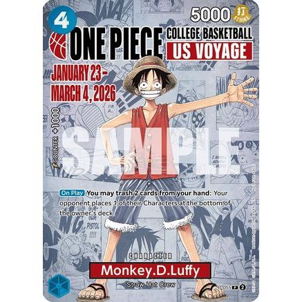 Monkey.D.Luffy (055) (College Basketball US Voyage) (P-055) - One Piece Promotion Cards Foil
