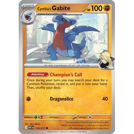 Cynthia's Gabite 110 - ME Ascended Heroes