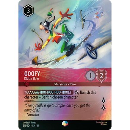 Goofy - Klutzy Skier (Epic) (216/204) - Winterspell Holofoil