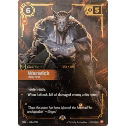 Warwick - Hunter (159a/298) - Riftbound Promotional Cards Foil