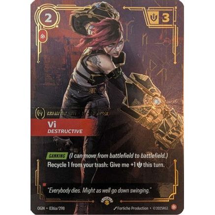 Vi - Destructive (036a/298) - Riftbound Promotional Cards Foil