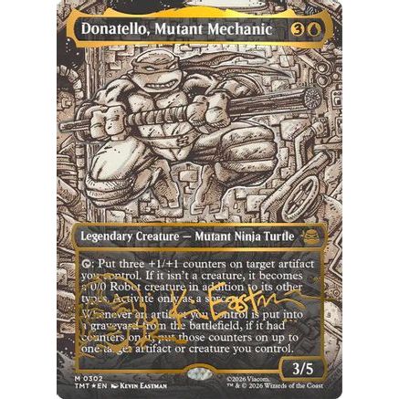 Donatello, Mutant Mechanic (Borderless) (Gold-Stamped Signature) (TMT-302) - Teenage Mutant Ninja Turtles Foil