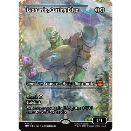 Leonardo, Cutting Edge (Showcase) (Fracture Foil) (TMT-291) - Teenage Mutant Ninja Turtles Foil