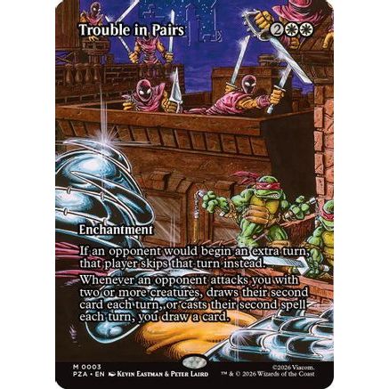 Trouble in Pairs (Borderless) (PZA-003) - Teenage Mutant Ninja Turtles Eternal-Legal Foil