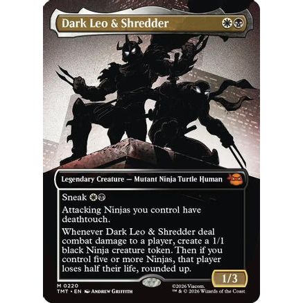 Dark Leo & Shredder (Borderless) (TMT-220) - Teenage Mutant Ninja Turtles