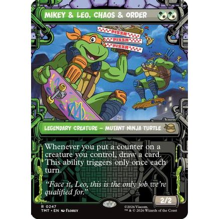 Mikey & Leo, Chaos & Order (Showcase) (TMT-247) - Teenage Mutant Ninja Turtles Foil