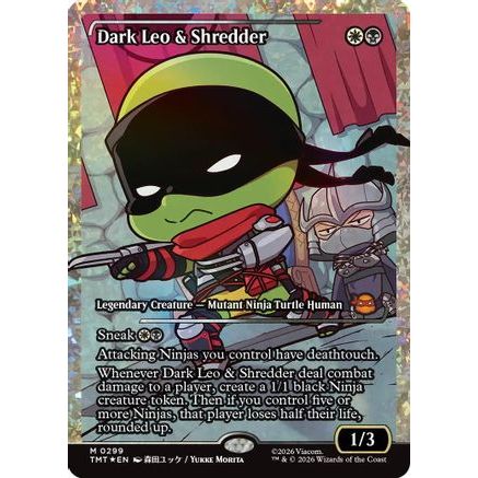 Dark Leo & Shredder (Showcase) (Fracture Foil) (TMT-299) - Teenage Mutant Ninja Turtles Foil