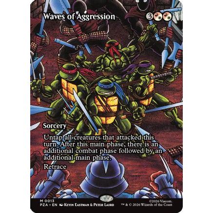 Waves of Aggression (Borderless) (PZA-013) - Teenage Mutant Ninja Turtles Eternal-Legal Foil