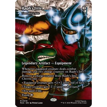Raph's Jitte - Umezawa's Jitte (Borderless) (PZA-019) - Teenage Mutant Ninja Turtles Eternal-Legal Foil
