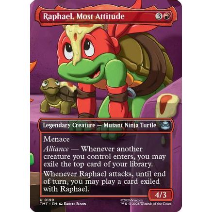 Raphael, Most Attitude (Borderless) (TMT-199) - Teenage Mutant Ninja Turtles Foil