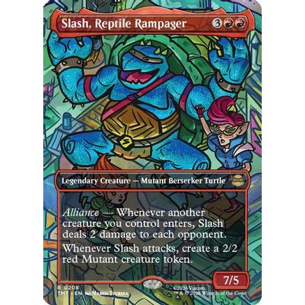Slash, Reptile Rampager (Borderless) (TMT-208) - Teenage Mutant Ninja Turtles