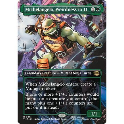 Michelangelo, Weirdness to 11 (Borderless) (TMT-214) - Teenage Mutant Ninja Turtles Foil