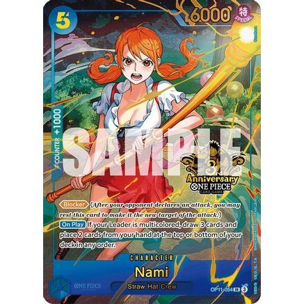 Nami (Japanese Version 3rd Anniversary Set) (OP11-054) - One Piece Promotion Cards Foil