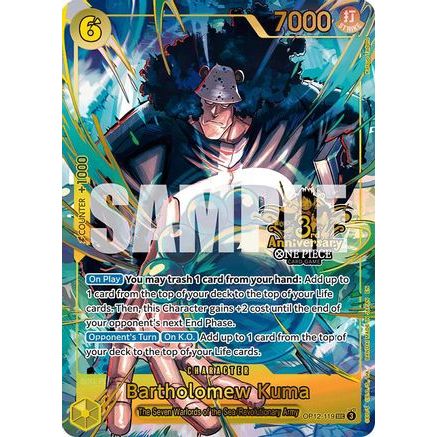 Bartholomew Kuma (Japanese Version 3rd Anniversary Set) (OP12-119) - One Piece Promotion Cards Foil