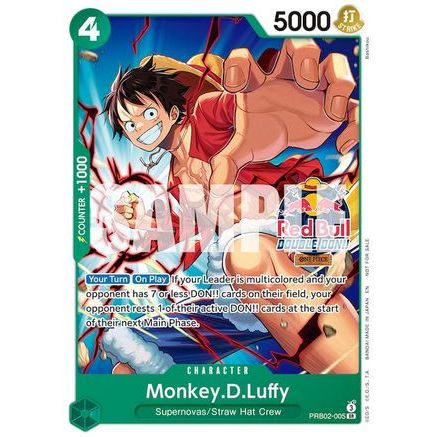 Monkey.D.Luffy (Red Bull Double Don!!) (PRB02-005) - One Piece Promotion Cards