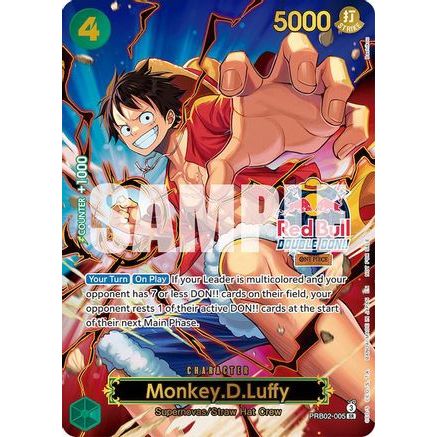 Monkey.D.Luffy (Red Bull Double Don!!) (Winner) (Textured) (PRB02-005) - One Piece Promotion Cards Foil
