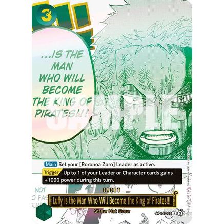 Luffy Is the Man Who Will Become the King of Pirates!!! (Japanese Version 3rd Anniversary Set) (OP12-039) - One Piece Promotion Cards Foil