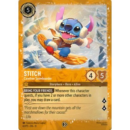 Stitch - Carefree Snowboarder (42) - Disney Lorcana Promo Cards Holofoil