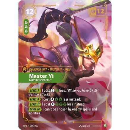 Master Yi - Unstoppable (059/219) - Unleashed Foil