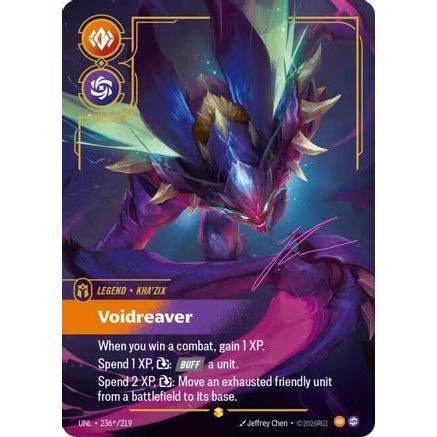 Kha'Zix - Voidreaver (Signature) (236*/219) - Unleashed Foil