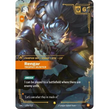 Rengar - Trophy Hunter (Alternate Art) (120a/219) - Unleashed Foil