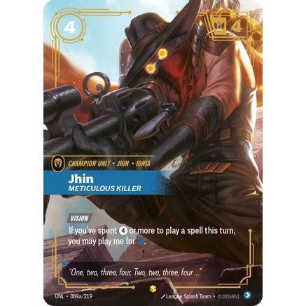 Jhin - Meticulous Killer (Alternate Art) (089a/219) - Unleashed Foil