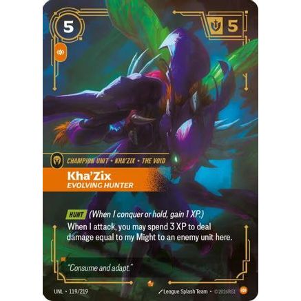Kha'Zix - Evolving Hunter (119/219) - Unleashed Foil