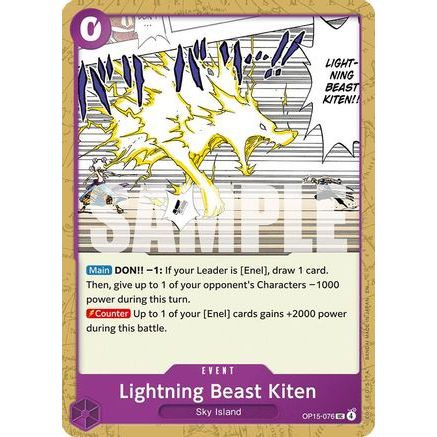 Lightning Beast Kitten (OP15-076) - Adventure on Kami's Island