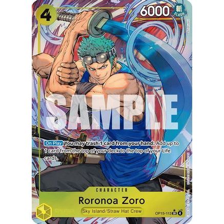 Roronoa Zoro (OP15-113) (Alternate Art) (OP15-113) - Adventure on Kami's Island Foil