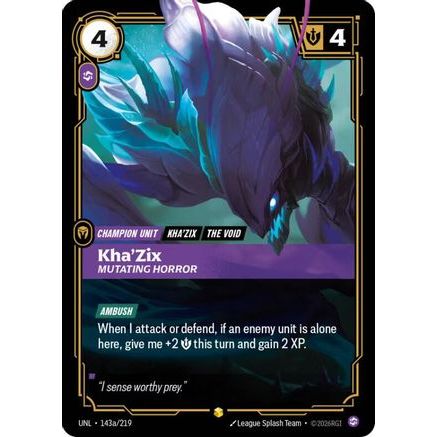 Kha'Zix - Mutating Horror (Alternate Art) (143a/219) - Unleashed Foil