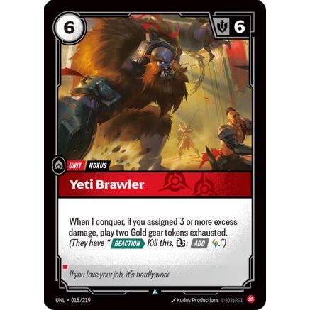 Yeti Brawler (018/219) - Unleashed Foil