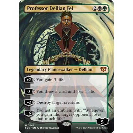 Professor Dellian Fel (Borderless) (SOS-283) - Secrets of Strixhaven Foil