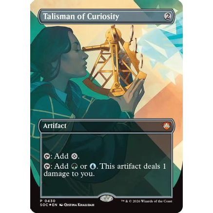 Talisman of Curiosity (Borderless) (SOC-430) - Commander: Secrets of Strixhaven Foil