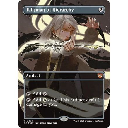Talisman of Hierarchy (Borderless) (SOC-431) - Commander: Secrets of Strixhaven Foil