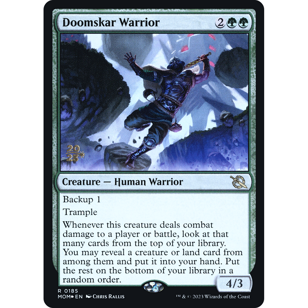Doomskar Warrior (PRE-185S) - March of the Machine Promos Foil
