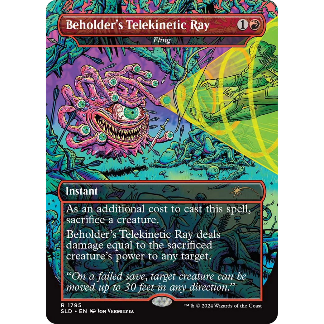 Beholder's Telekinetic Ray - Fling (SLD-1795) - Secret Lair Drop / Beholder's Telekinetic Ray (Borderless)
