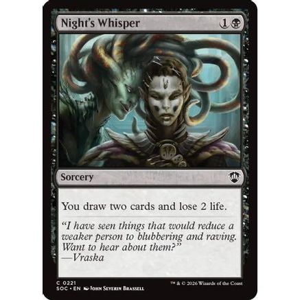 Night's Whisper (SOC-221) - Commander: Secrets of Strixhaven