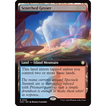 Scorched Geyser (Extended Art) (SOC-102) - Commander: Secrets of Strixhaven