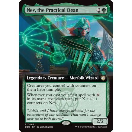 Nev, the Practical Dean (Extended Art) (SOC-089) - Commander: Secrets of Strixhaven