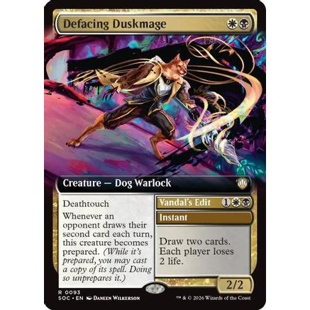 Defacing Duskmage (Extended Art) (SOC-093) - Commander: Secrets of Strixhaven