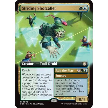 Striding Shotcaller (Extended Art) (SOC-098) - Commander: Secrets of Strixhaven