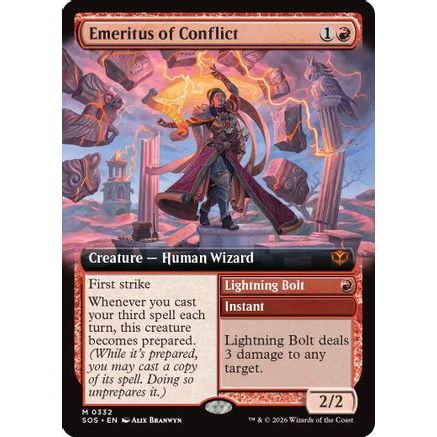 Emeritus of Conflict (Extended Art) (SOS-332) - Secrets of Strixhaven Foil
